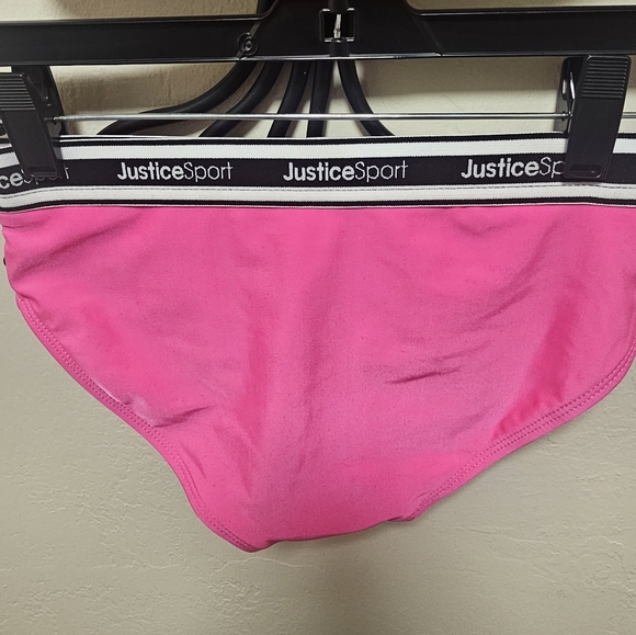 Justice Pink Bikini Set with Sporty Black‎ Trim size L (12-14) - Picture 9 of 10